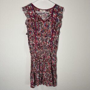 Natural Life Dress Womens Medium Boho Smocked Waist Lightweight Floral Viscose